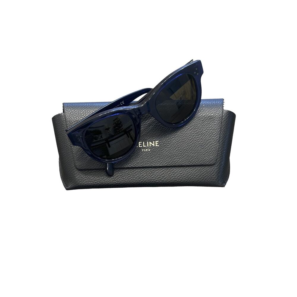 Celine CL4003IN 90E Baby Audrey Blue Frame Brown Gradient Oval Sunglasses - Picture 7 of 9